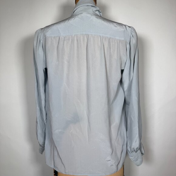Rare Vintage 1970s Yves Saint Laurent Bow Scarf Blouse - Picture 2 of 9